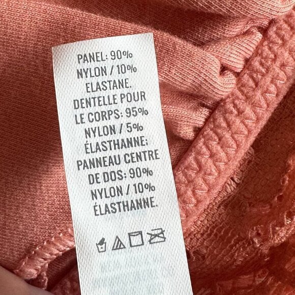 NWT Aerie Coral Bluegrass Lace Padded Racerback Bralette - Size: Small - Picture 5 of 8